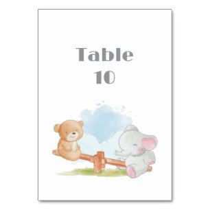 Woodland Animals Baby shower tafel Kaart