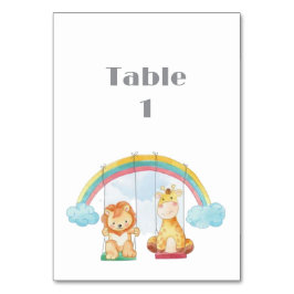 Woodland Animals Baby shower tafel Kaart
