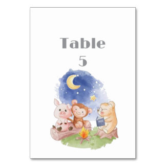 Woodland Animals Baby shower tafel Kaart