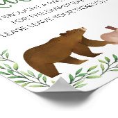 Woodland Animals Baby shower teken luier Raffle Poster (Hoek)