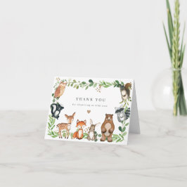 Woodland Animals Baby Shower Thank You Card Bedankkaart