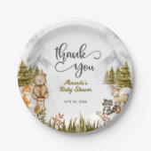 Woodland Animals Baby Shower Thank You Papieren Bordje (Voorkant)