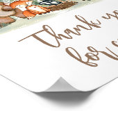 Woodland Animals Baby Shower Thank You Sign Poster (Hoek)