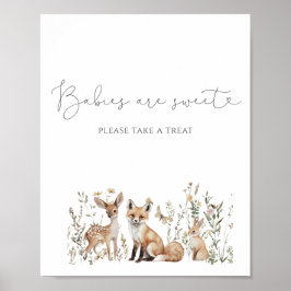 Woodland Animals Baby shower Treat Poster