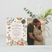 Woodland Animals Baby shower Uitnodiging (Staand voorkant)