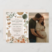 Woodland Animals Baby shower Uitnodiging (Voorkant / Achterkant)