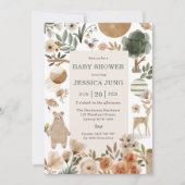 Woodland Animals Baby shower Uitnodiging (Voorkant)