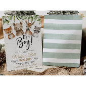 Woodland Animals Baby shower Uitnodiging Jongen Be
