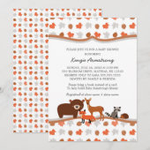 Woodland Animals Baby shower / verjaardagsfeestje Kaart (Voorkant / Achterkant)