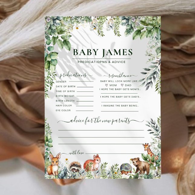 Woodland Animals Baby shower voorspellingen Game K (Creator heeft geüpload)