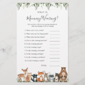 Woodland Animals Baby shower Wat draagt mama? (Voorkant)