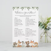Woodland Animals Baby shower Wat zit er in je tele (Staand voorkant)