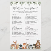 Woodland Animals Baby shower Wat zit er in je tele (Voorkant)