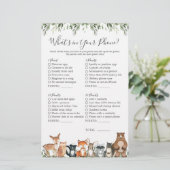 Woodland Animals Baby shower Wat zit er in je tele (Staand voorkant)