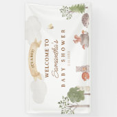 Woodland Animals Baby Shower Welcome Banner (Verticaal)