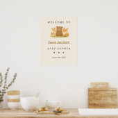 Woodland Animals Baby shower Welkom Poster (Keuken)