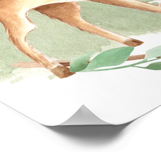Woodland Animals Baby shower Welkom Poster (Hoek)