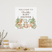 Woodland Animals Baby shower Welkom Poster (Keuken)