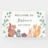 Woodland Animals Baby shower Welkom Spandoek (Horizontaal)