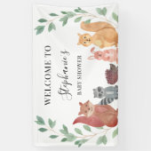 Woodland Animals Baby shower Welkom Spandoek (Verticaal)
