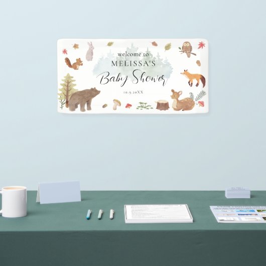 Woodland Animals Baby shower Welkom Spandoek (Beurs)