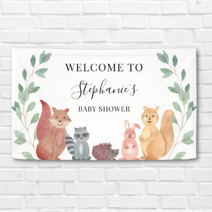 Woodland Animals Baby shower Welkom Spandoek