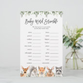 Woodland Animals Baby shower Word Scramble Game (Staand voorkant)