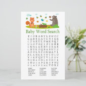 Woodland animals Baby shower Word Search Game (Staand voorkant)