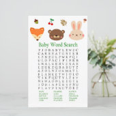 Woodland animals Baby shower Word Search Game (Staand voorkant)