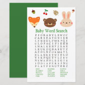 Woodland animals Baby shower Word Search Game (Voorkant / Achterkant)