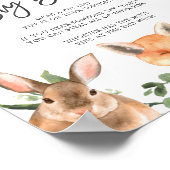 Woodland Animals Baby shower Zeg geen Baby Sign Poster (Hoek)