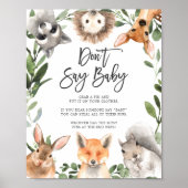 Woodland Animals Baby shower Zeg geen Baby Sign Poster (Voorkant)