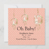 Woodland Animals Baby Stats Announcement Polkadot (Voorkant)