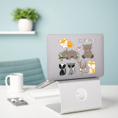 Woodland Animals Baby Sticker (Laptop op bureau)