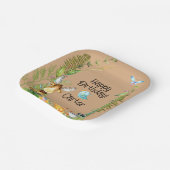 Woodland Animals Baby Verjaardag Papieren Bordje (Gebogen)