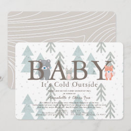 Woodland Animals Baby zijn koude Baby shower per p Kaart