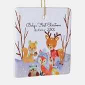 Woodland Animals Baby's Eerste Kerstmis Keramisch Ornament (Rechts)