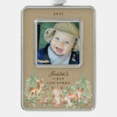 Woodland Animals Baby's First Verzilverd Omlijst Ornament (Voorkant)
