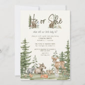 Woodland Animals Barly Wait Baby shower Invitation Kaart (Voorkant)