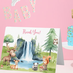 Woodland Animals Bedankt Baby shower Kaart