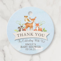Woodland Animals Bedankt Jongen Blauw Baby shower