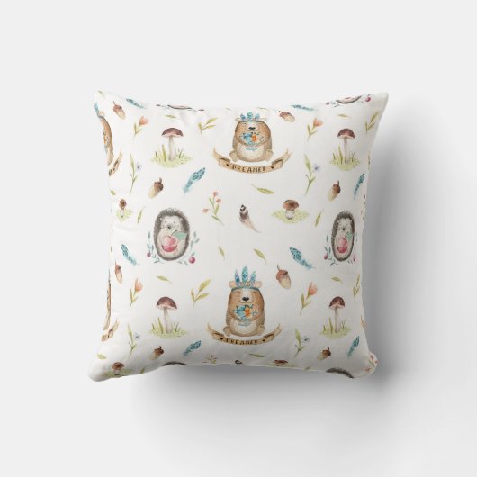 Woodland Animals Beer decoratief kussen (Achterkant)