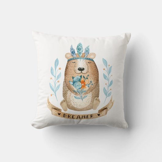 Woodland Animals Beer decoratief kussen (Voorkant)