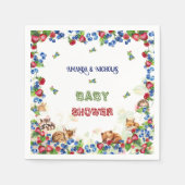 Woodland Animals Berry Green Baby shower Servet (Voorkant)