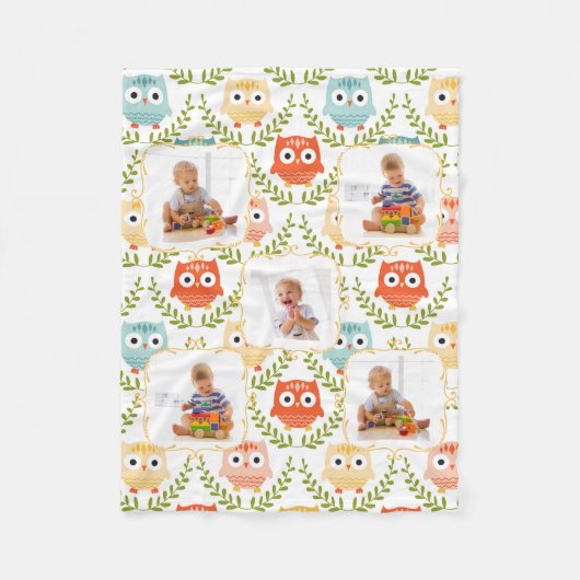 Woodland Animals bezit aangepaste Kinder foto's Bl Fleece Deken (Voorkant)