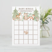 Woodland Animals BINGO Baby shower Game Kaart (Staand voorkant)