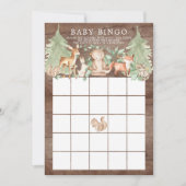 Woodland Animals BINGO Baby shower Game Kaart (Voorkant)