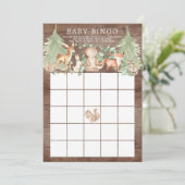 Woodland Animals BINGO Baby shower Game Kaart (Staand voorkant)