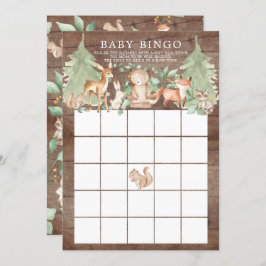Woodland Animals BINGO Baby shower Game Kaart