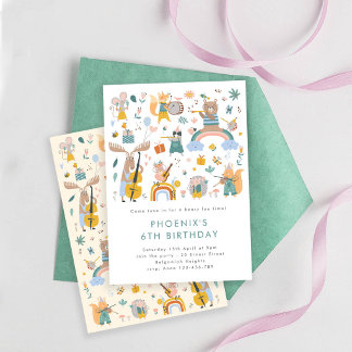 Woodland Animals Birthday, Forest Animals Party Kaart